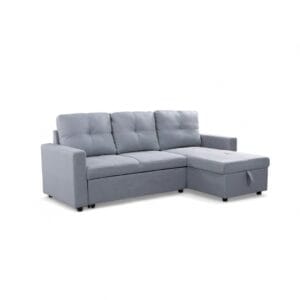Modern light grey fabric sectional sofa