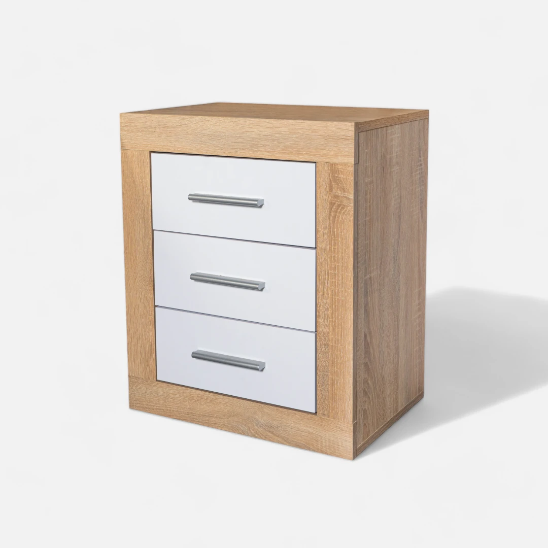 Oak White Bedside Table