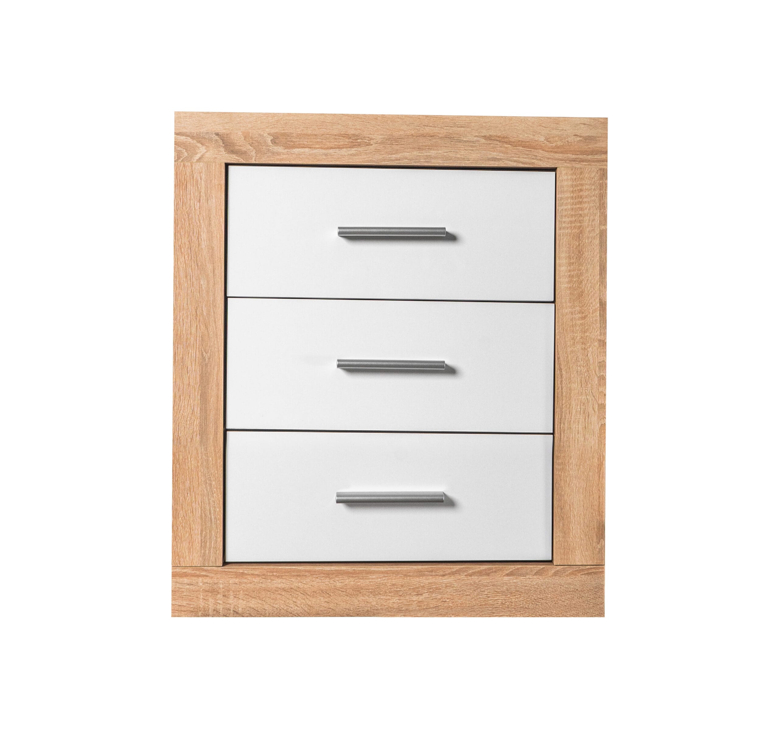 Modern Nightstand in Oak White Finish