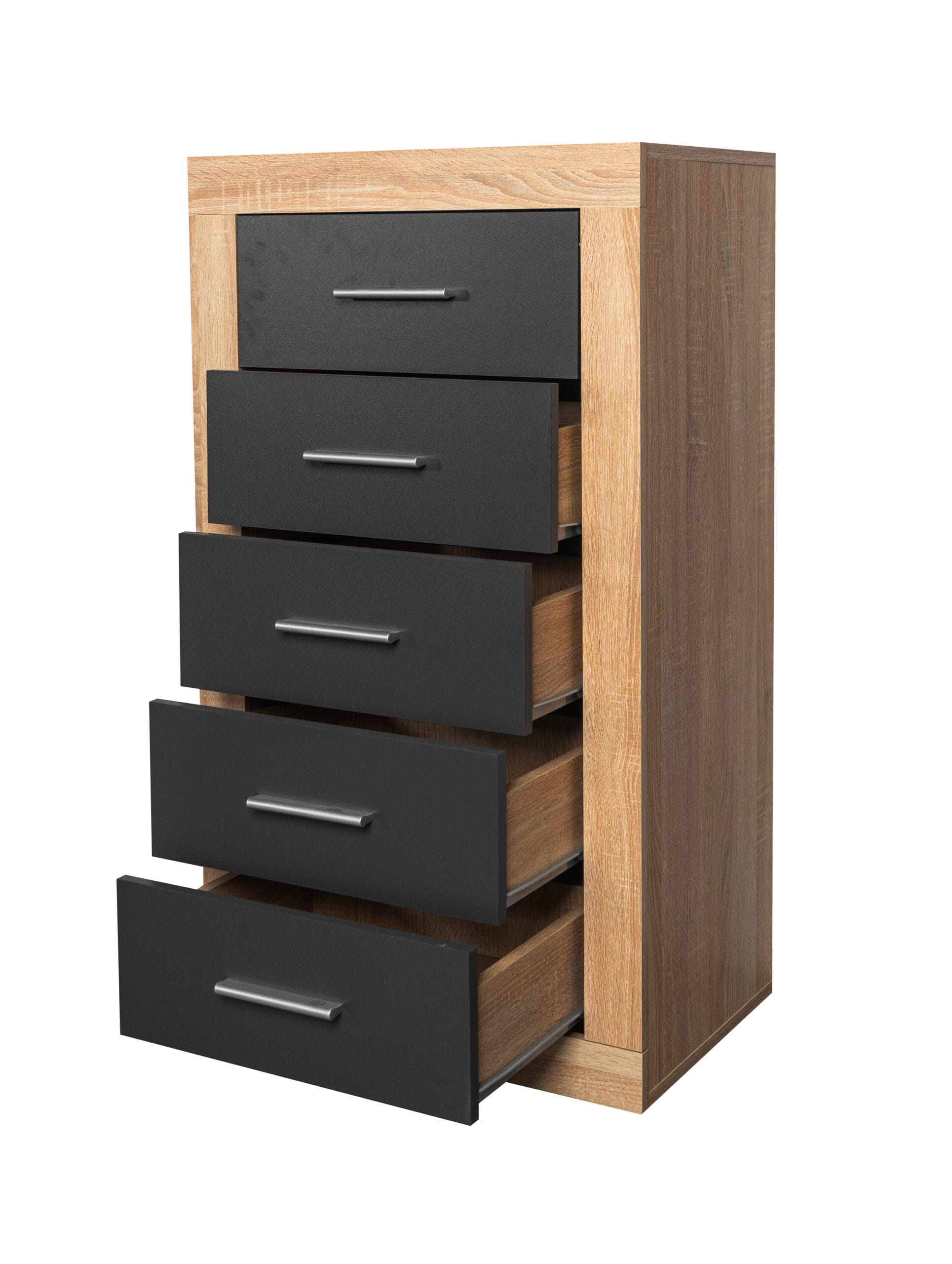 Contemporary home decor accent in oak and grey