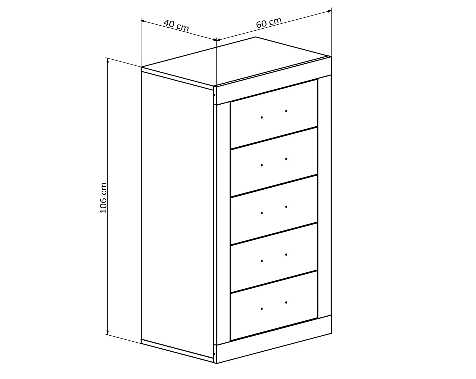 Wooden 5-Drawer Chest - Oak/Grey & Oak/White- Lara Collection - Image 10