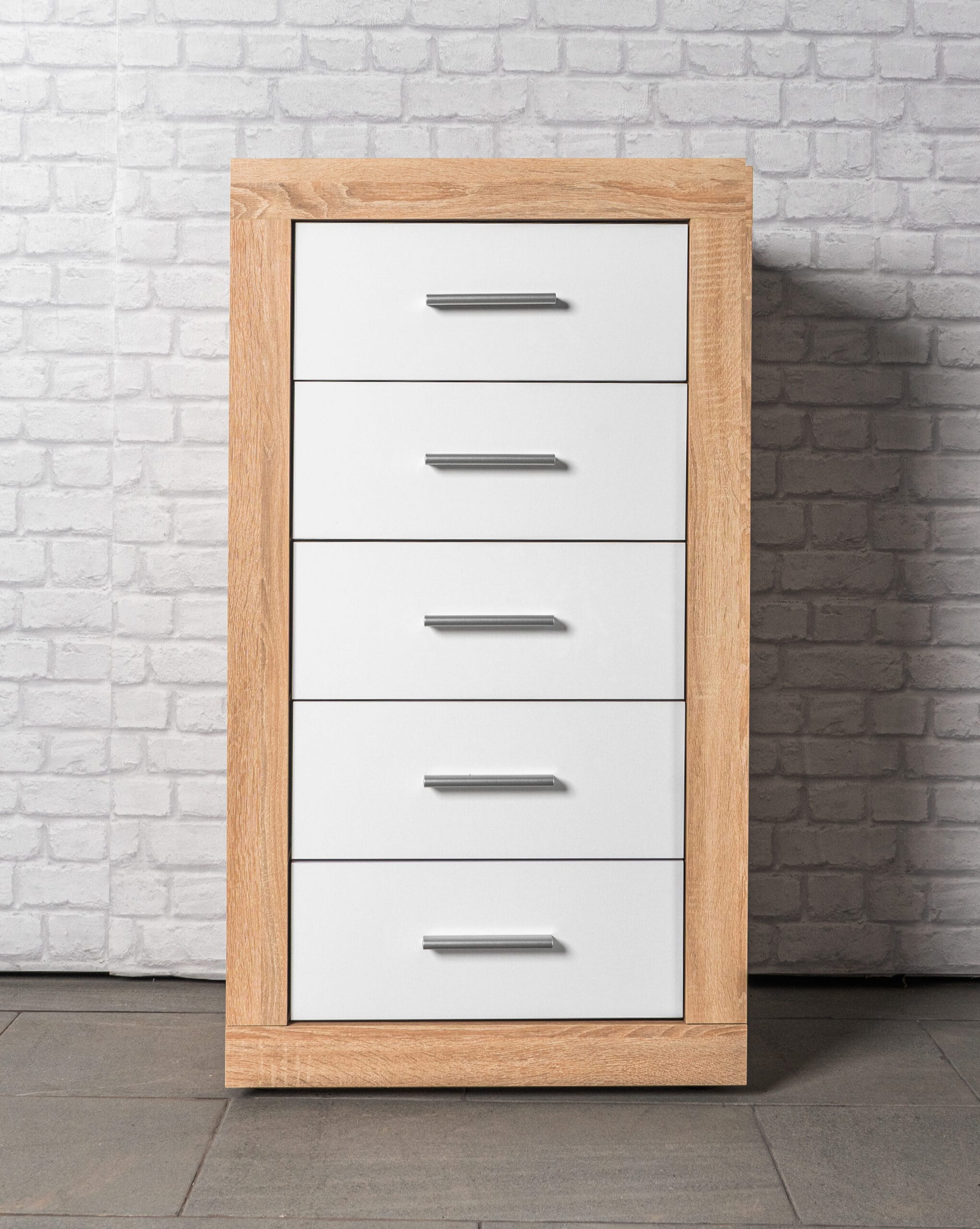 Chic home decor accent in oak and white