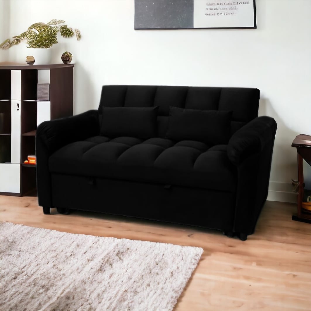 Black Pull out Double Sofa Bed
