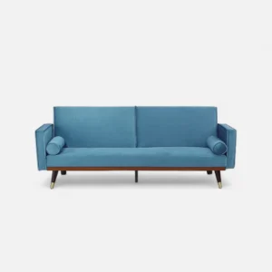 Blue Velvet 3 Seater Sofa Bed
