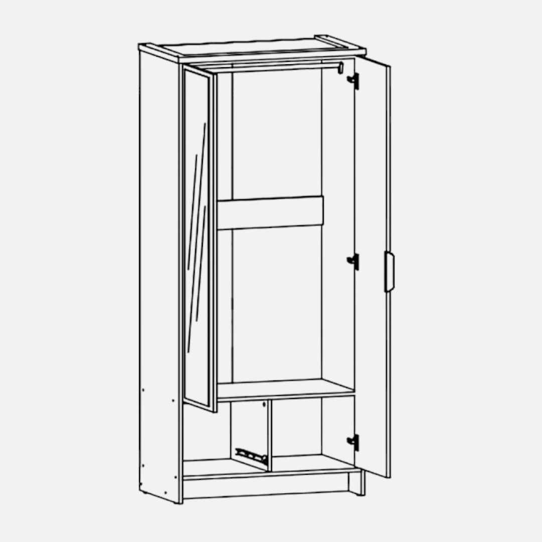 Chic White/Oak Wardrobe