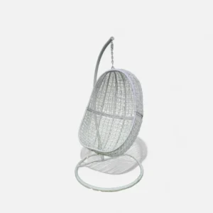 Metal hanging swings eggs with cushion in outdoor setting