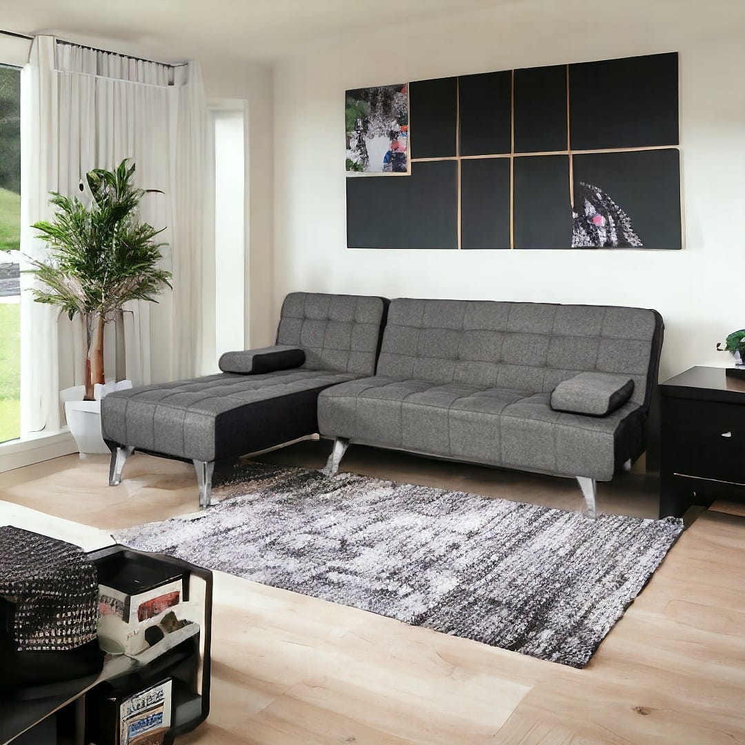 Experience ultimate comfort with our dark grey Nordic sleeper sofa. Sleeper sofa corner sofa bed