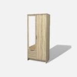 Oak and White Wardrobe