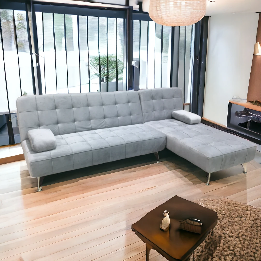 Light Grey Sofa Bed with Chaise Longue Nordic Corner Sofa Bed