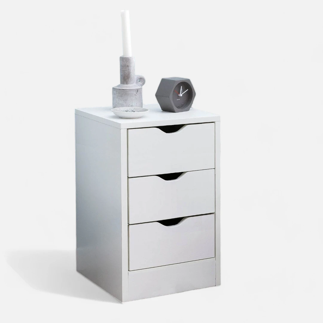 Modern White Nightstand for Bedroom Storage