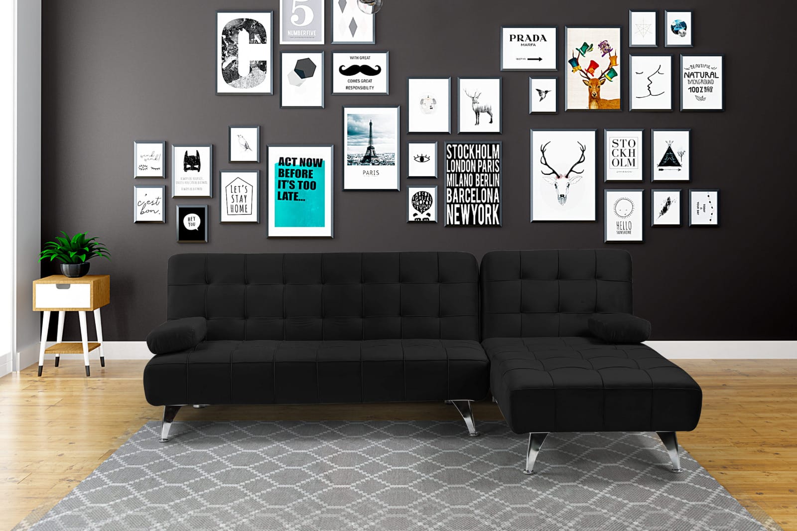 Corner Sofa in Black