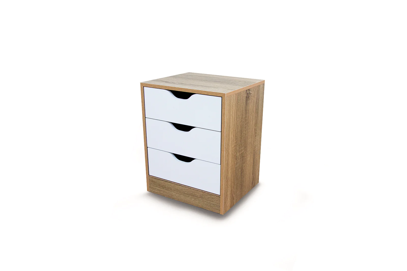 Modern White and Oak Nightstand for Bedroom Storage