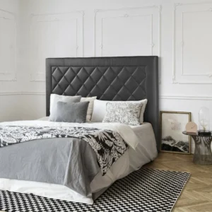 Side View of Sleek Black Faux Leather Upholstery