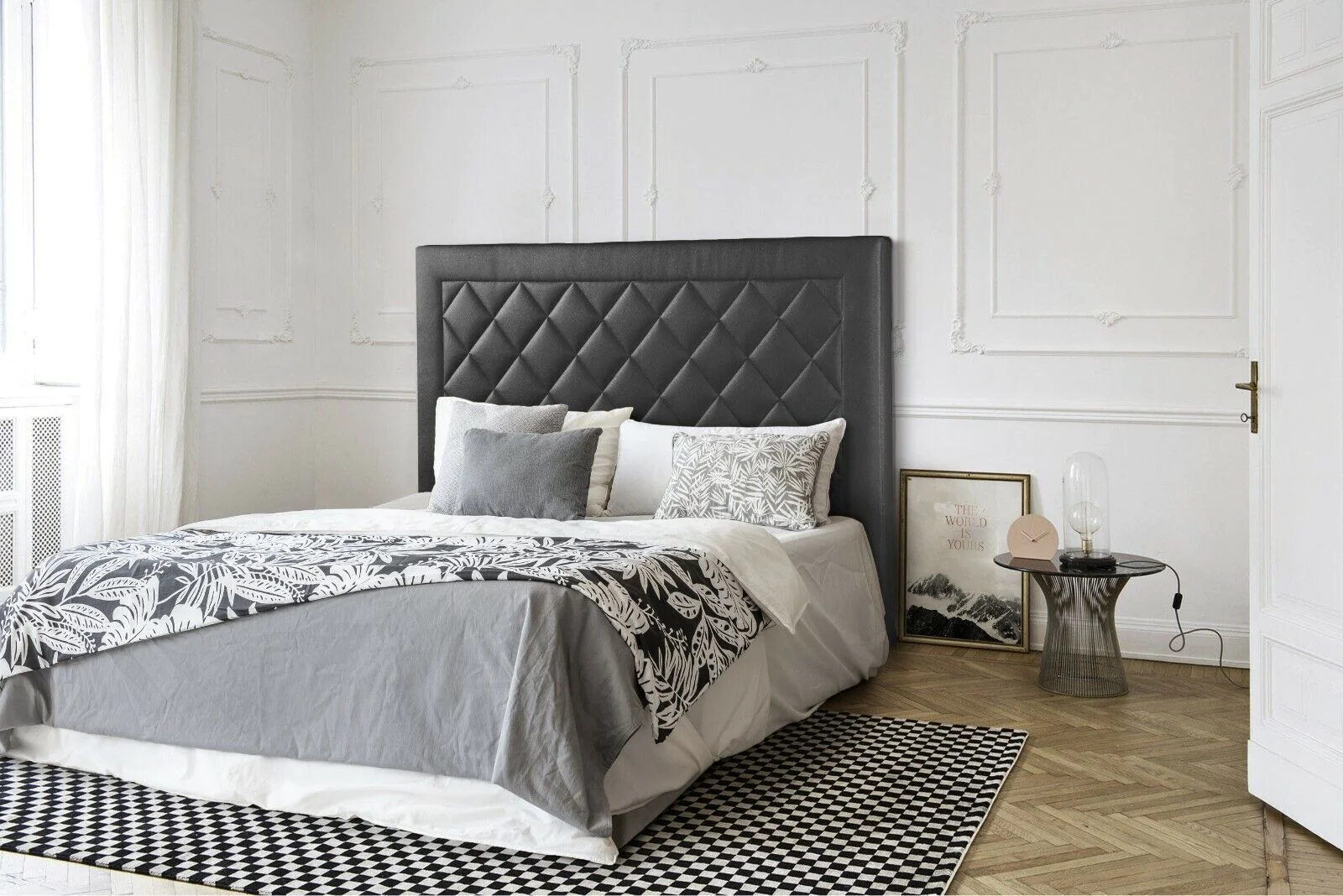 Side View of Sleek Black Faux Leather Upholstery