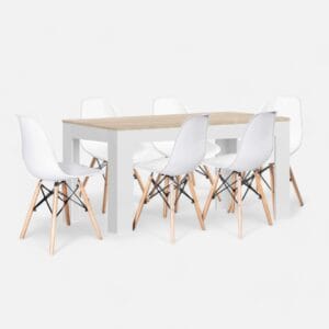 Sleek Modern Oak Dining Table