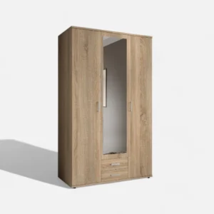 Oak Wardrobe with Mirror