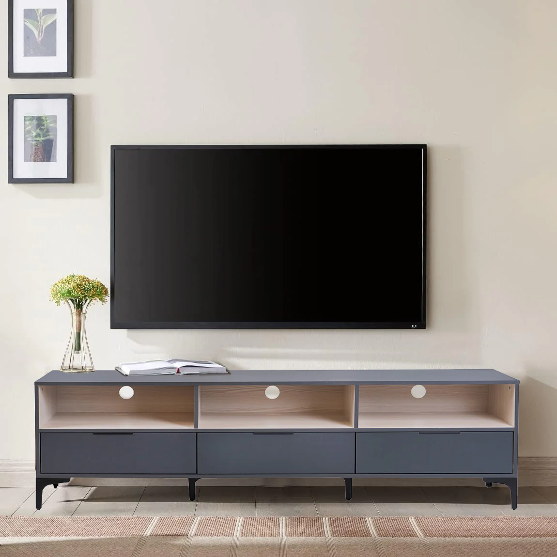 Modern TV Stand with Three Drawers