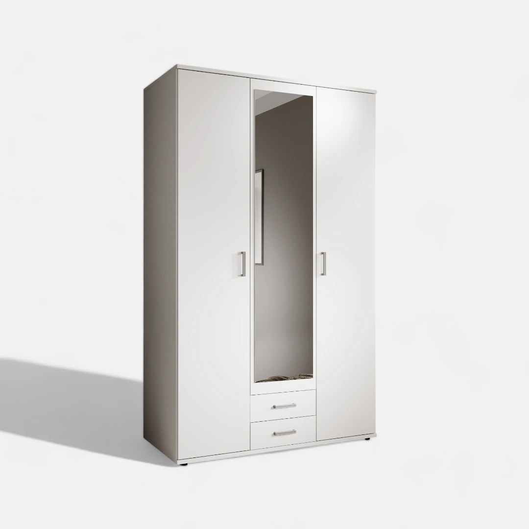 Side View of White Wardrobe