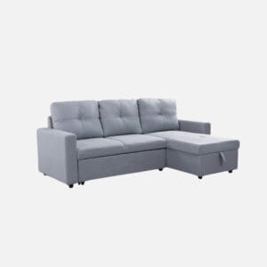 Light Grey Fabric Corner Sofa Bed