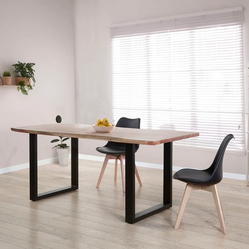 180cm dining table crafted from sustainable acacia wood with industrial design