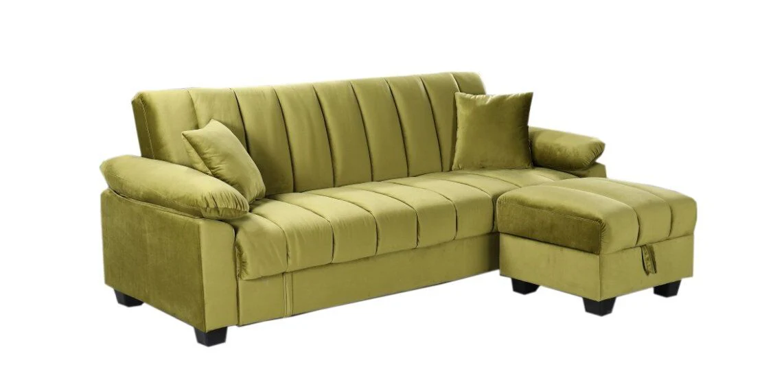 Yadhi lime sofa bed with storage for guest rooms