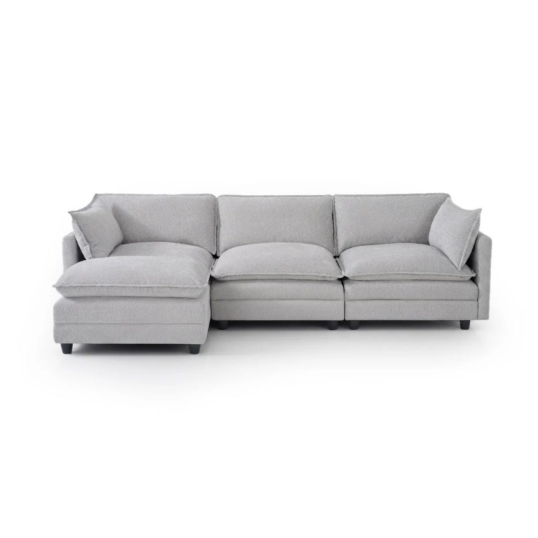 Grey chaise longue sofa in modern living room