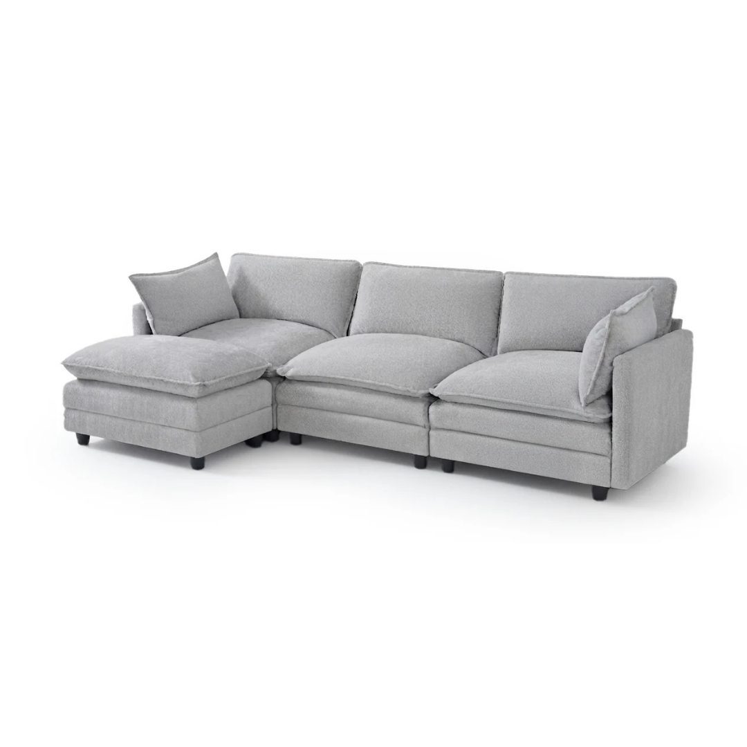 Grey Modular Chaise Longue Sofa 275cm Collin