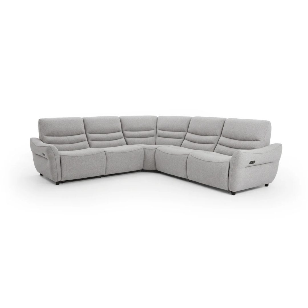 Front view of Kristen electric modular corner sofa recliner