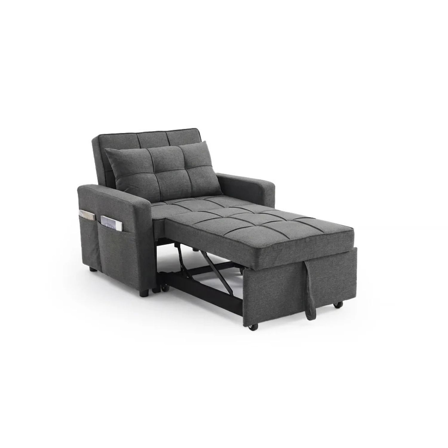 Grey 1 seater sofa bed Pabs in a modern compact design