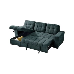 Fabric corner sofabed with spacious four-seat design for modern living rooms