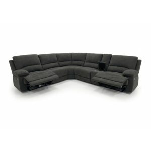 Laisy 332cm electric reclining corner sofa with USB ports and storage