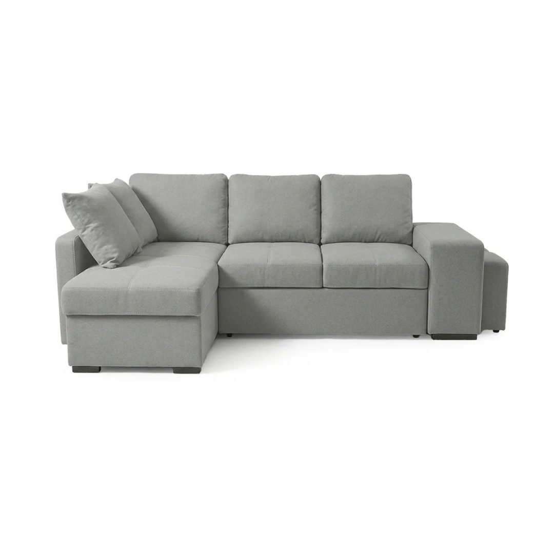 Spacious chaise longue section of Stacy grey sofa bed