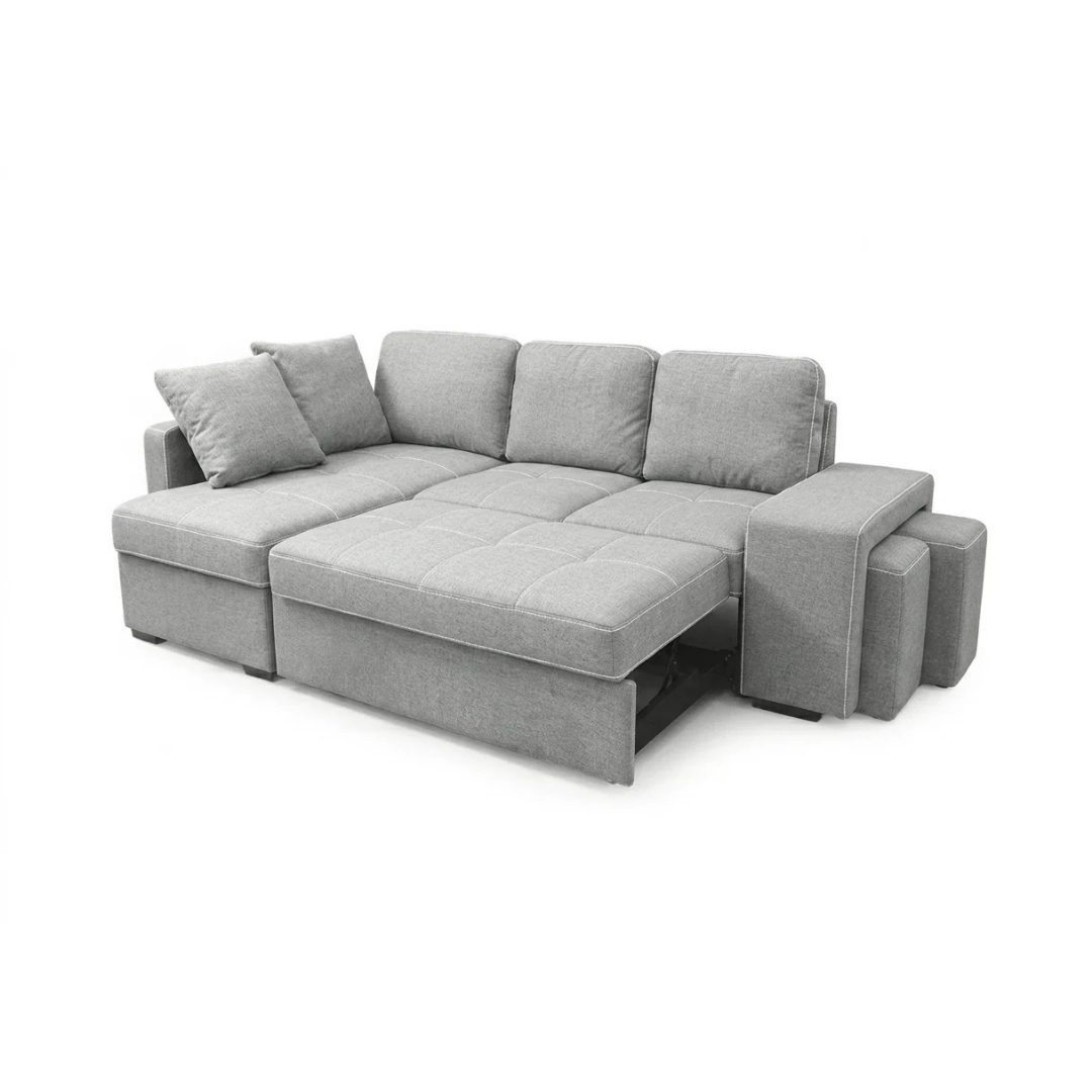 tacy light grey chaise longue sofa bed in modern living room