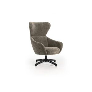 Front view of Alba high back swivel accent chair
